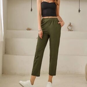 Olive Green Women's Casual Pants